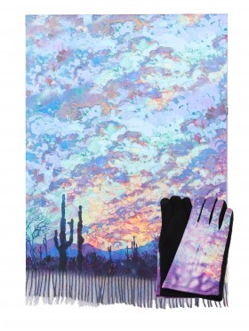 Oil Painting Design Glove + Scarf (SF1618 + GL1612)